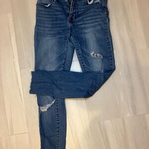 PacSun Blue Skinny Jeans with Distressed Details